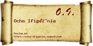 Ochs Ifigénia névjegykártya
